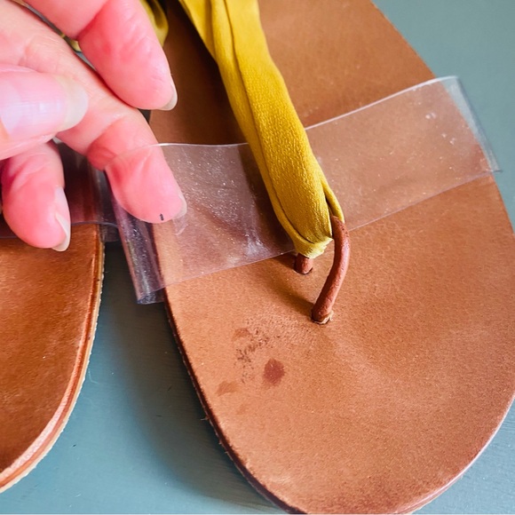 Free People Barcelona Yellow Tie Wrap Sandals - Picture 9 of 11